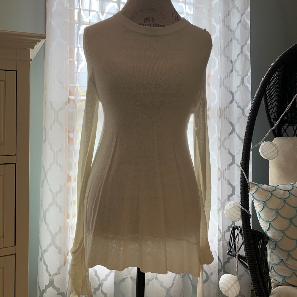 Long Sleeve White Flowy Blouse